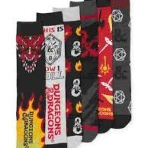 NIP D&D Men's Crew Socks  6 Pair Pack